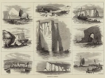 Sketches at Etretat